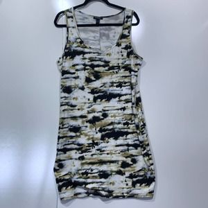 Publik Sleeveless Tie Dye Mini Dress Cream Tan Sz 3X